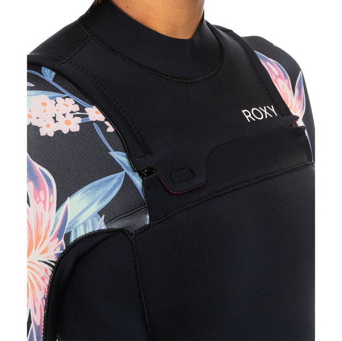 2023 Roxy Women's Swell Series 5/4/3mm Chest Zip Wetsuit Erjw103128 - Anthracite Paradise